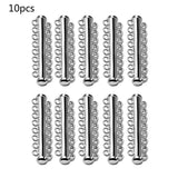 10Pcs Layered Bracelet Necklaces Slide Magnetic Clasps Rhodium Plated
