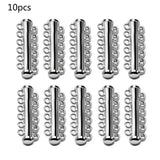 10Pcs Layered Bracelet Necklaces Slide Magnetic Clasps Rhodium Plated