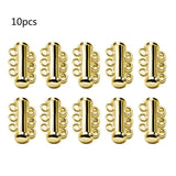 10Pcs Layered Bracelet Necklaces Slide Magnetic Clasps Rhodium Plated