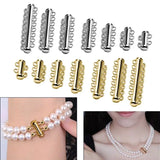 10Pcs Layered Bracelet Necklaces Magnetic Clasps Rhodium Plated Tubes Lock