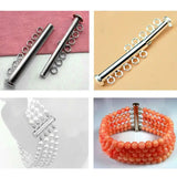 10Pcs Layered Bracelet Necklaces Slide Magnetic Clasps Rhodium Plated