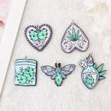 10Pcs Leaf Charms Acrylic Butterfly Perfume Bottle Heart Bag Jewelry Findings