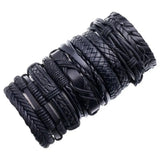 10Pcs Leather Cuff Bracelets for Teen Adjustable Wristband