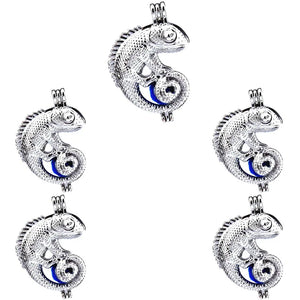 10Pcs Lizards Pearl Cage Aromatherapy Oil Diffuser Necklace Bracelet