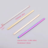 10Pcs Stainless Steel Rectangle Charms 1/4 *6in