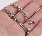 10Pcs 1.8mm 4.5cm Stainless Steel Box Chain Slider Extender Chain DIY Jewelry