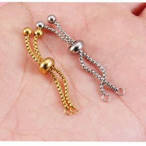 10Pcs 1.8mm 4.5cm Stainless Steel Box Chain Slider Extender Chain DIY Jewelry