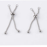 10Pcs 1.8mm 4.5cm Stainless Steel Box Chain Slider Extender Chain DIY Jewelry