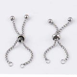 10Pcs 1.8mm 4.5cm Stainless Steel Box Chain Slider Extender Chain DIY Jewelry
