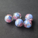 10Pcs/Lot Lampwork Flower Beads With powder Japanese Style Jewelry
