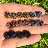 10Pcs/Lot 10mm CZ Pave Silver Spacer for Jewelry Making