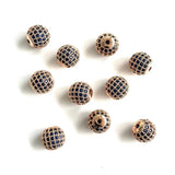 10Pcs/Lot 10mm CZ Pave Silver Spacer for Jewelry Making