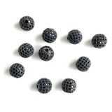 10Pcs/Lot 10mm CZ Pave Silver Spacer for Jewelry Making