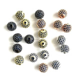 10Pcs/Lot 10mm CZ Pave Silver Spacer for Jewelry Making