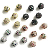 10Pcs 10mm CZ Pave Silver Spacer for Jewelry Making