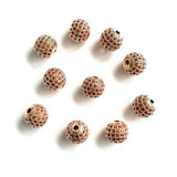 10mm Orange CZ Pave Silver Spacer for Jewelry Making