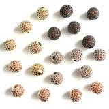 10mm Orange CZ Pave Silver Spacer for Jewelry Making
