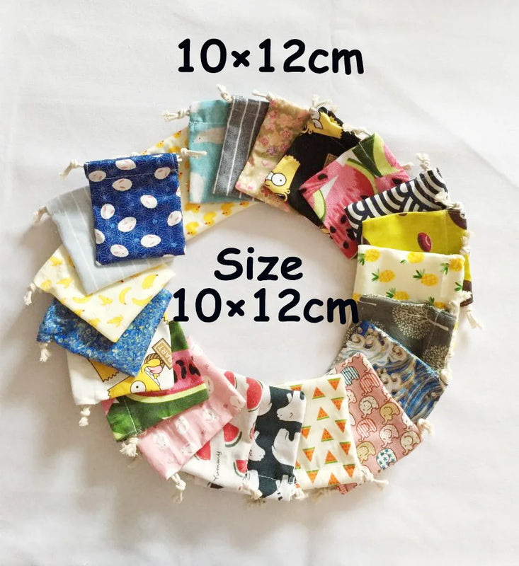 10Pcs/Lot Random Mix Cotton Drawstring Aroma Pouch Vintage Bag