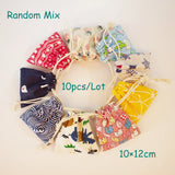 10Pcs/Lot Random Mix Cotton Drawstring Aroma Pouch Vintage Bag