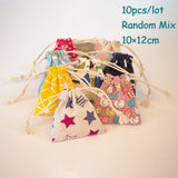 10Pcs/Lot Cotton Drawstring Bag Random Mix Aroma Little Pouch Kids Snack Pouch