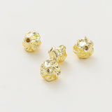 10Pcs/Lot Patterned Brass Spacer Beads for Jewelry Making