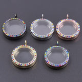 10Pcs 20/30/35/40mm Round Glass Twist Memory Locket Pendant For Jewelry Making