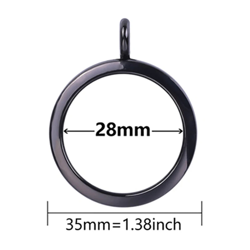 10Pcs 20/30/35/40mm Round Glass Twist Memory Locket Pendant For Jewelry Making