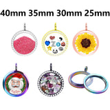 10Pcs 20/30/35/40mm Round Glass Twist Memory Locket Pendant For Jewelry Making