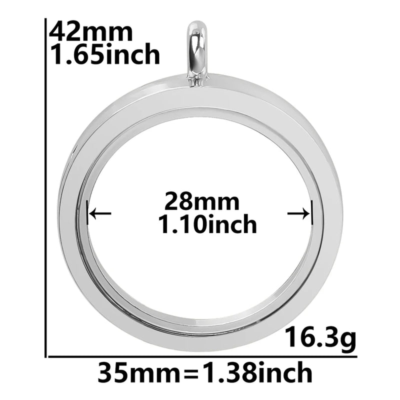 10Pcs/Lot Round Glass Floating Locket Pendant for DIY Living Picture Chain