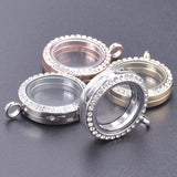 10Pcs/Lot Round Glass Floating Locket Pendant for DIY Living Picture Chain