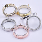 10Pcs/Lot Round Glass Floating Locket Pendant for DIY Living Picture Chain