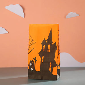10Pcs Happy Halloween Paper Bags Small Candy Gift Bag Party Favor Packaging Bags