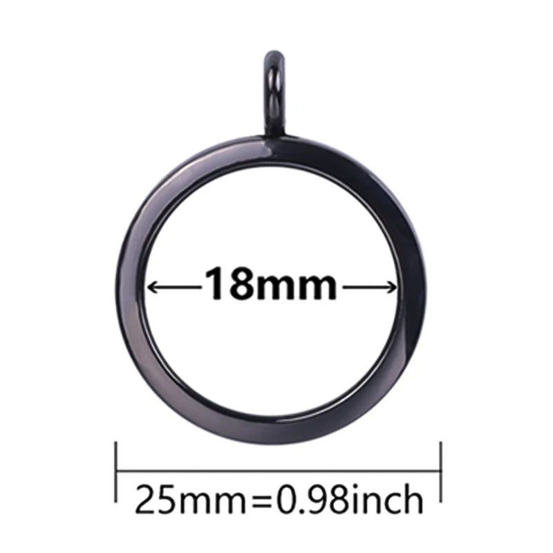 10Pcs 25/30/35/40mm Memory Coin Holder Locket Pendant Glass Living Relicario