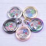 10Pcs 25/30/35/40mm Memory Coin Holder Locket Pendant Glass Living Relicario