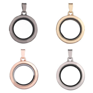 10Pcs 30mm Round Glass Floating Charms Locket Pendant Necklace