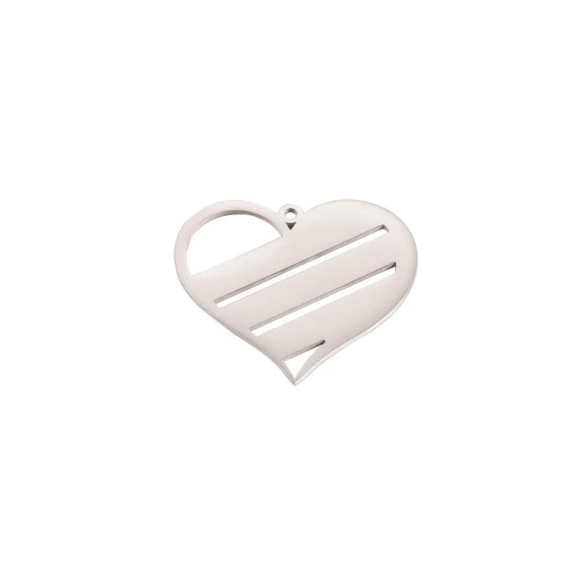 10Pcs 31*35mm Hollow Heart Charms for DIY Jewelry Making