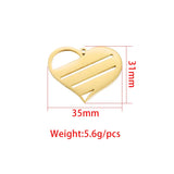 10Pcs 31*35mm Hollow Heart Charms for DIY Jewelry Making