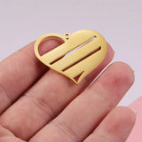 10Pcs 31*35mm Hollow Heart Charms for DIY Jewelry Making