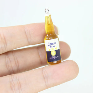 10Pcs 35*11MM Beer Bottle Charm Resin Pendants DIY Jewelry Making