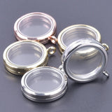 10Pcs 35mm Round Glass Locket Pendant Diy Women Living Photo Relicario Necklaces