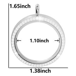 10Pcs 35mm Round Glass Locket Pendant Diy Women Living Photo Relicario Necklaces
