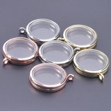 10Pcs 35mm Round Glass Locket Pendant Diy Women Living Photo Relicario Necklaces