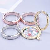 10Pcs 35mm Round Glass Locket Pendant Diy Women Living Photo Relicario Necklaces