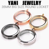 10Pcs 35mm Round Glass Locket Pendant Diy Women Living Photo Relicario Necklaces