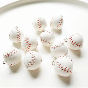 10Pcs Mini PU Wooden Baseball Bat Charms DIY Accessories
