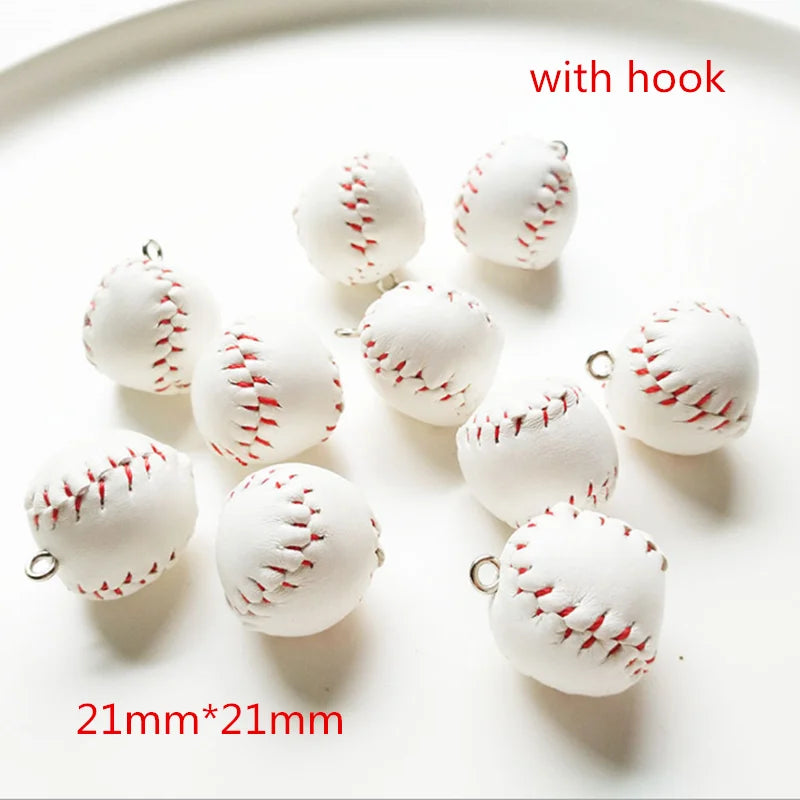 10Pcs Mini PU Wooden Baseball Bat Charms DIY Accessories