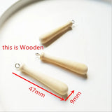 10Pcs Mini PU Wooden Baseball Bat Charms DIY Accessories