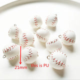10Pcs Mini PU Wooden Baseball Bat Charms DIY Accessories