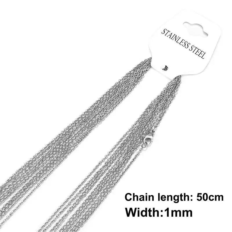 10Pcs/Lot 45-60cm Stainless Steel Chains Link Necklace DIY Jewelry Making