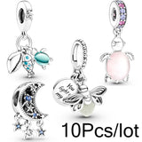 10Pcs Turtle Dolphin Star Charms Beads Pendant DIY Jewelry Making